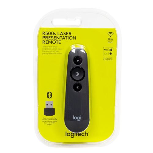 Logitech R500s Laser Presentation Remote Clicker - Black — vista 2