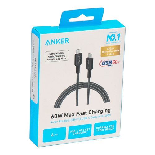 Anker 322 USB-C to USB-C Cable (6ft Braided) — vista 2