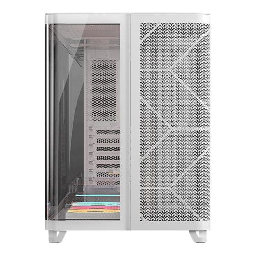 Corsair Air 5400 RS-R ARGB Panoramic Tempered Glass ATX Mid-Tower Computer Case - White — vista 2