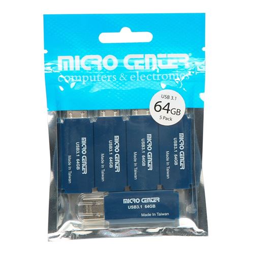 Micro Center 64GB SuperSpeed USB 3.1 (Gen 1) Flash Drive - Blue (5 Pack) — vista 2