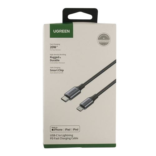 UGreen USB-C to Lightning MFi Certified Braided Cable - 6.6 ft — vista 2