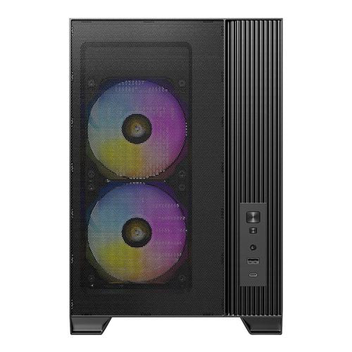Antec FLUX M Tempered Glass microATX Mini Tower Computer Case - Black — vista 2