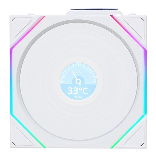 Lian Li UNI FAN TL LCD FLEX Reverse Blade 120mm Fluid Dynamic Case Fan - White — vista 2