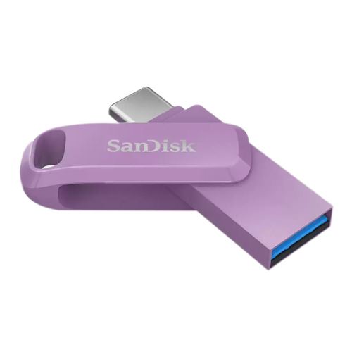 Sandisk 256GB Dual Drive Go SuperSpeed+ USB 3.1 (Gen 1) Flash Drive - Lavender — vista 2