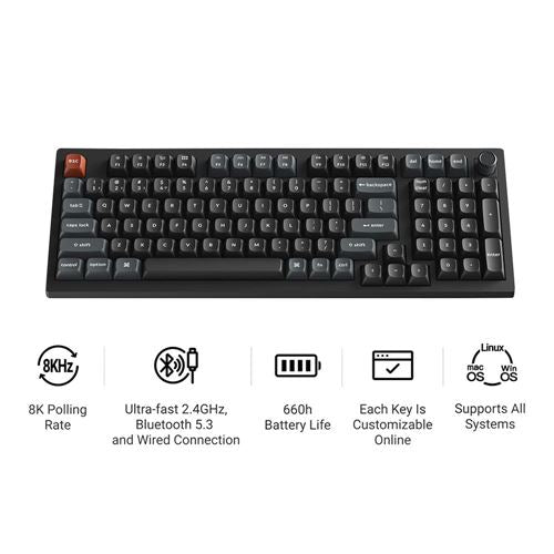 Keychron V5 Ultra 8K Banana Switch Wireless Custom Mechanical Keyboard - Black — vista 2