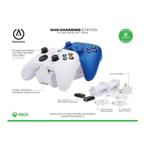 PowerA Dual Charging Station for Xbox Series X/S Controllers - White — vista 2