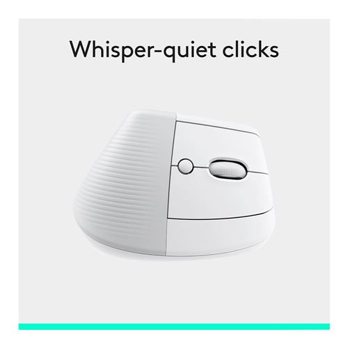 Logitech Lift Vertical Ergonomic Wireless Mouse - Off White — vista 2