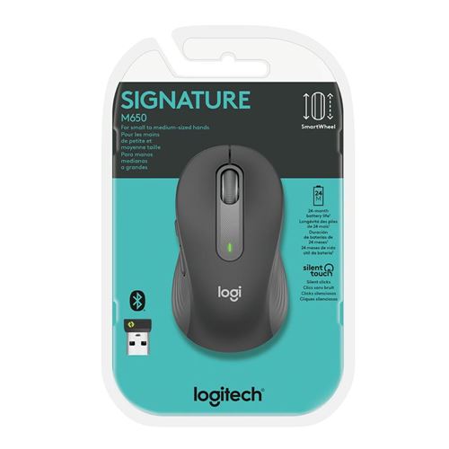 Logitech M650 Signature Wireless Mouse Graphite — vista 2