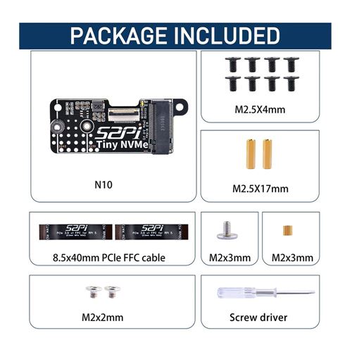 52Pi N10 Tiny PCIe M.2 Key-M NVMe SSD PCIe Peripheral Board for Raspberry Pi 5 — vista 2