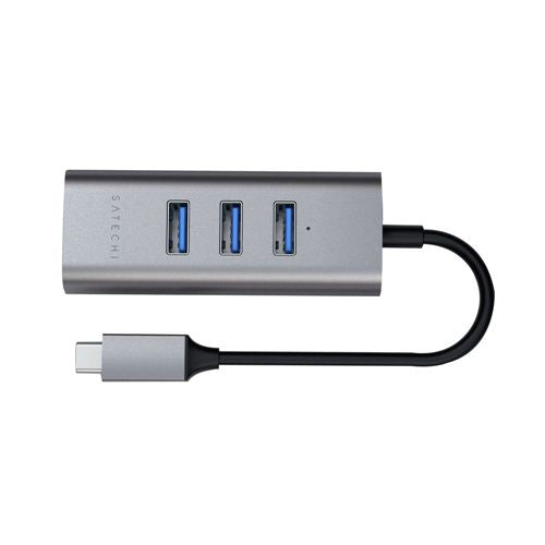 Satechi Type-C 2-in-1 USB 3.0 Aluminum 3 Port Hub and Ethernet Port — vista 2