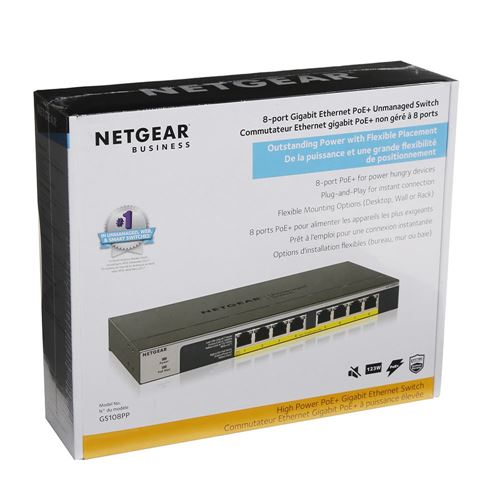 NETGEAR GS108PP 8-port Gigabit Ethernet PoE Unmanaged Switch — vista 2