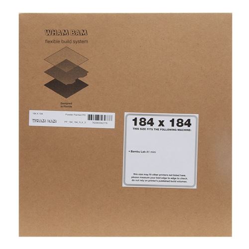 Wham Bam Powder Painted PEI Flexi Plate
184 x 184 mm; Bambu Lab A1 Mini — vista 2