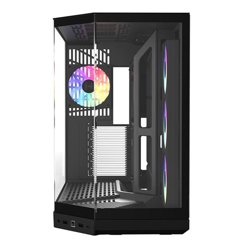 HYTE Y50 RGB Essential Aesthetic Tempered Glass ATX Mid-Tower Computer Case - Pitch Black — vista 2