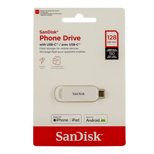 Sandisk 128GB Phone Drive USB 3.2 (Gen 1) Type-C Thumb Drive - White — vista 3