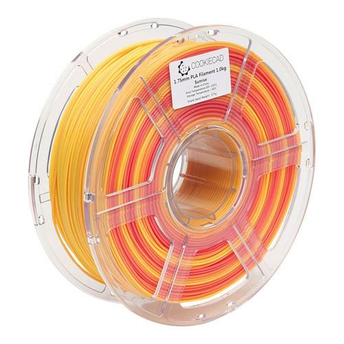 Cookiecad 1.75mm Sunrise (Rainbow Transition) PLA 3D Printer Filament - 1kg Spool (2.2 lbs — vista 3