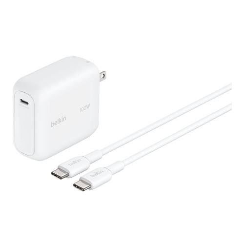 Belkin 100W Wall Charger 1.5M Type USB-C Cable, White — vista 3