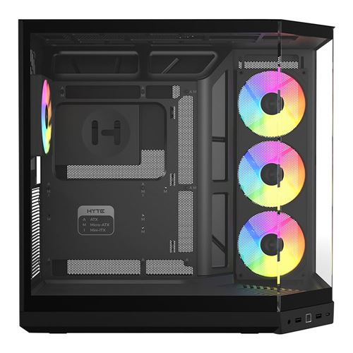 HYTE Y50 RGB Essential Aesthetic Tempered Glass ATX Mid-Tower Computer Case - Pitch Black — vista 3