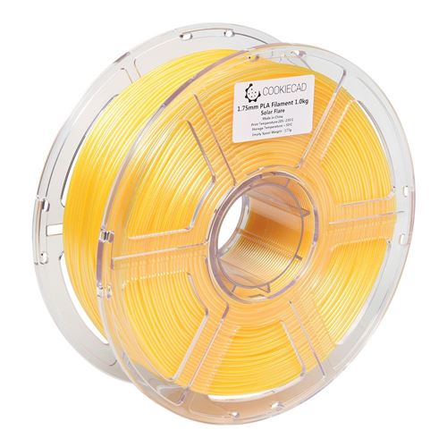 Cookiecad 1.75mm PLA 3D Printer Filament Single Color 1.0 kg (2.2 lbs.) Spool - Solar Flar — vista 3
