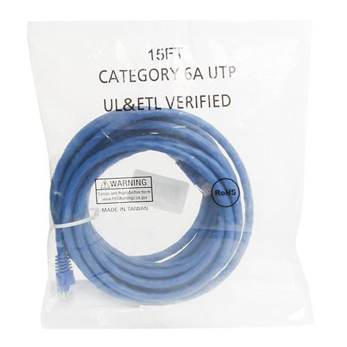 PPA 15 Ft. CAT 6a Snagless Ethernet Cable - Blue — vista 3