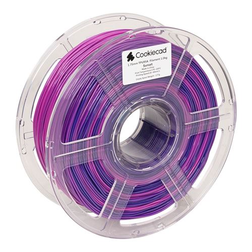 Cookiecad 1.75 mm TPU 3D Printer Filament 1.0 kg (2.2 lbs.) Spool - Sunset — vista 3