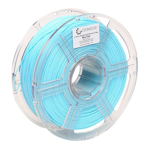 Cookiecad 1.75mm Blue Chip (Pale Blue Marble) PLA 3D Printer Filament - 1kg Spool (2.2 lbs — vista 3