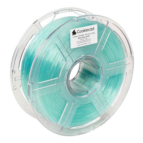 Cookiecad 1.75mm TPU 3D Printer Filament 1.0 kg (2.2 lbs.) Spool - Mint Star Stuff — vista 3