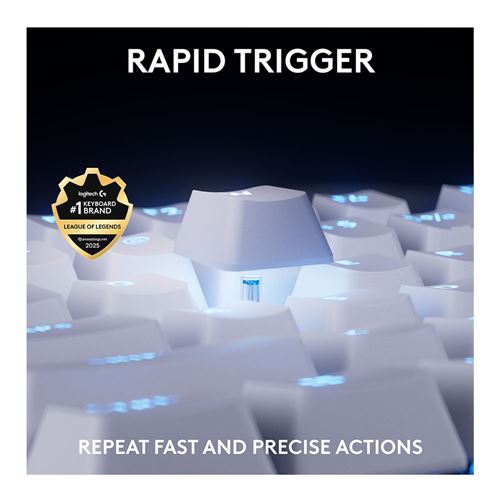 Logitech G Pro X TKL Rapid Wired Gaming Keyboard - White — vista 3