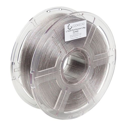 Cookiecad 1.75mm PLA Glitter 3D Printer Filament 1.0 kg (2.2 lbs.) Spool - Rainbow
Dimens — vista 3