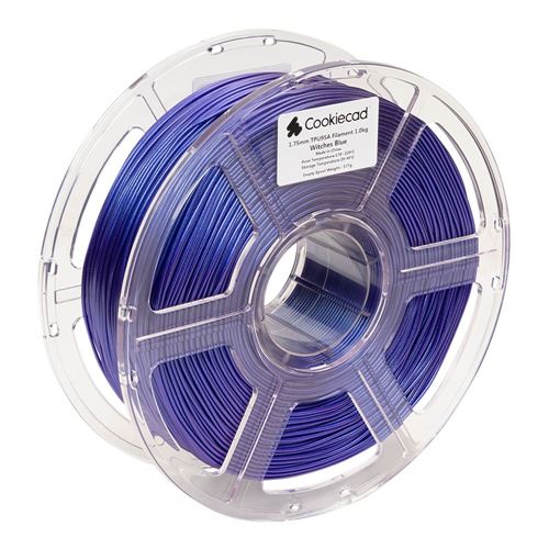 Cookiecad 1.75mm TPU 3D Printer Filament 1.0 kg (2.2 lbs.) Spool - Witches Blue — vista 3