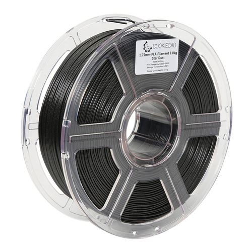 Cookiecad 1.75mm PLA Translucent 3D Printer Filament 1.0 kg (2.2 lbs.) Spool - Star Dust
— vista 3