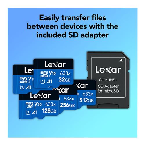 Lexar 32GB BLUE Series 633x microSDHC/microSDXC UHS-I Class 10 U3 V30 Flash Memory Card wi — vista 3
