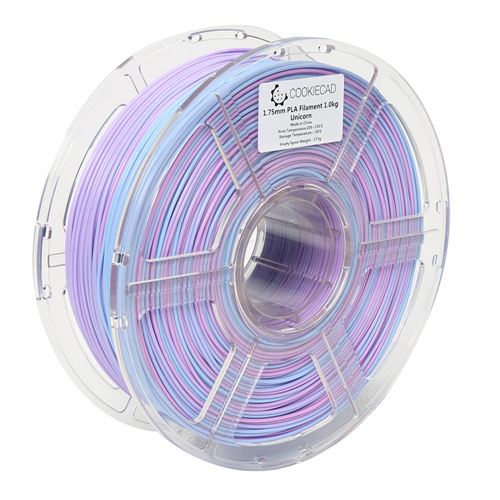 Cookiecad 1.75mm Unicorn (Rainbow Transition) PLA 3D Printer Filament - 1kg Spool (2.2 lbs — vista 3