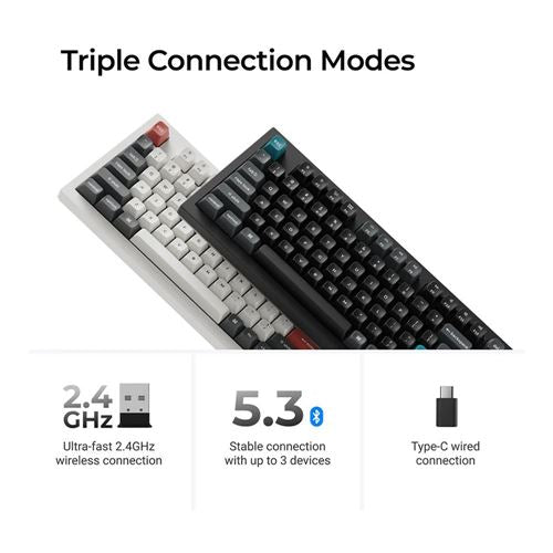 Keychron Q5 Ultra 8K Red Switch Wireless Custom Mechanical Keyboard - White — vista 3