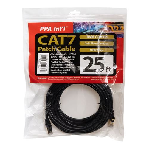 PPA 25 Ft. Cat 7 Molded Snagless Ethernet Cable - Black — vista 3
