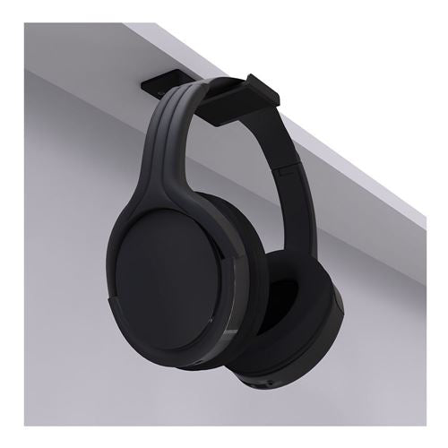 Kanto HH Universal Under Desk Headphone Hook with Curved Padding - Black — vista 3