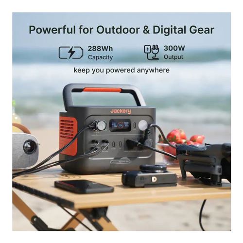 Jackery Explorer 300 v2 Portable Power Station with SolarSaga 40 Air — vista 3