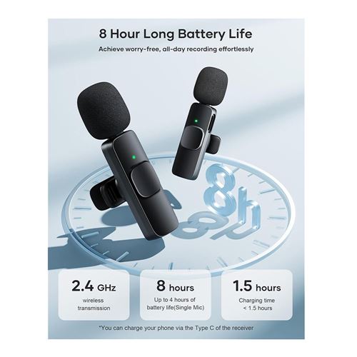 Professional Wireless Lavalier Microphone — vista 3