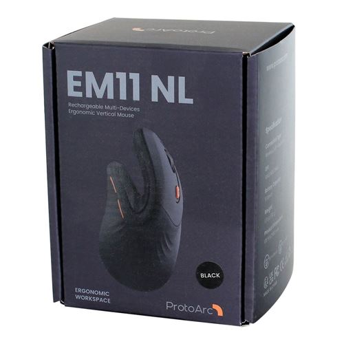 ProtoArc EM11 Ergonomic Vertical Bluetooth Wireless Mouse - Black — vista 3