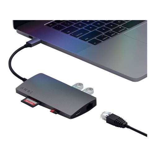 Satechi Type-C Multi-Port Adapter 4K with Ethernet V2 - Space Gray — vista 3