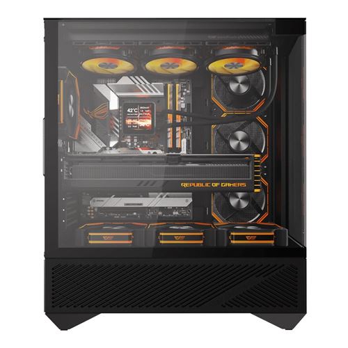 darkFlash DY460 Tempered Glass ATX Mid-Tower Computer Case - Black — vista 3