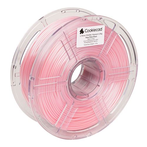 Cookiecad 1.75 mm TPU 3D Printer Filament 1.0 kg (2.2 lbs.) Spool - Pale Pink Elixir — vista 3