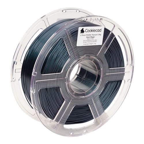 Cookiecad 1.75mm TPU 3D Printer Filament 1.0 kg (2.2 lbs.) Spool - Dark Magic — vista 3