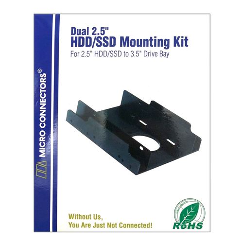 Micro Connectors Dual 2.5" Plastic HDD/SSD Mounting Bracket Kit (L02-252) — vista 3