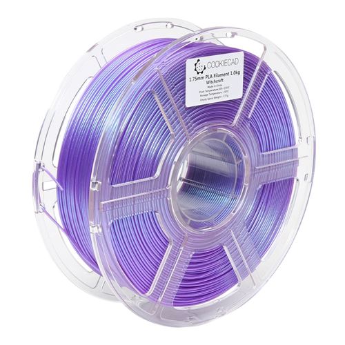 Cookiecad 1.75mm PLA Iridescent Holographic 3D Printer Filament Multi Color Color 1.0 kg ( — vista 3