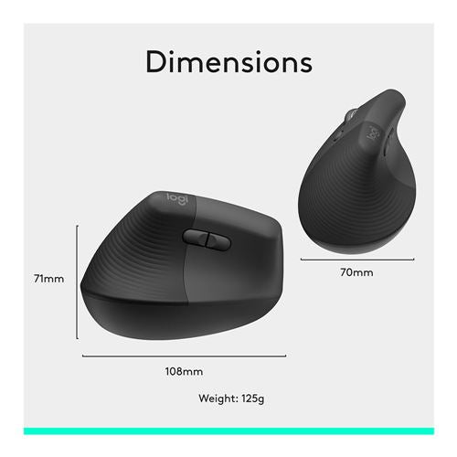 Logitech Lift Vertical Ergonomic Wireless Mouse - Graphite
Left Handed — vista 3