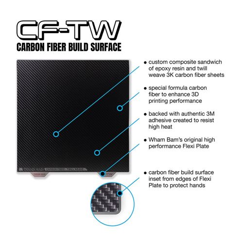 Wham Bam 235 x 235 Carbon Fiber Build Surface on a Spring Steel Flexi Plate — vista 3