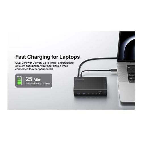 Belkin Universal 14-Port Dual Display USB-C Dock, 140W — vista 3