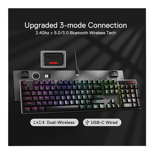 RedDragon Dharma Pro MCK556 Wireless Mechanical Gaming Keyboard - Black — vista 3