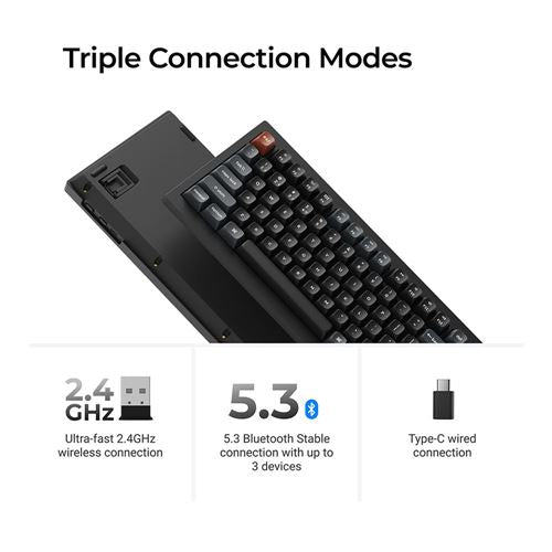 Keychron V5 Ultra 8K Banana Switch Wireless Custom Mechanical Keyboard - Black — vista 4