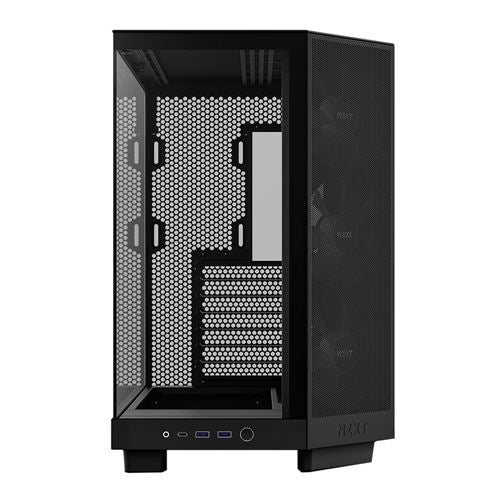 NZXT H6 Flow RGB Tempered Glass ATX Mid-Tower Computer Case - Black — vista 4